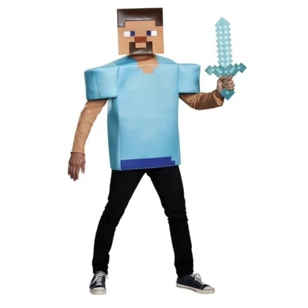 MINECRAFT Steve Halloween Costume Mens Size LARGE BRAND NEW
